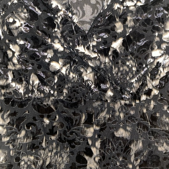 Y2K Velvet Burnout fairy grunge whimsygoth blouse plunging neck, bell sleeves L - Picture 4 of 5